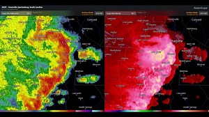 Yesterdays MCV or Mesoscale Convective Vortex. That is weather geek-speak for a thunderstorm induced small low-pressure system. You can see it rotating on the radar. While there were likely a few small spin-up tornadoes in this. 95% of all the damage was due to that massive bow echo and strong straight-line winds. You can see that big push of winds in the lighter colors that indicate 60-70 mph winds. The trees never had a chance after 4 days of heavy rain saturating all the soil. #cltwx #ncwx #s