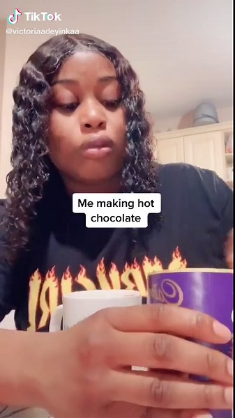 Victoria Adeyinka Cooking Hot Chocolate with Mom