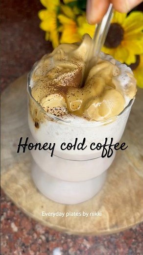 Healthy Honey Cold Coffee Recipe | No Sugar Cafe Style Cold Coffee at Home | Summer Special Drink