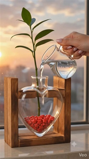 Mira este florero de corazón tan lindo ❤️ (DIY / Decoración) #hidroponia #plantas #decoracion