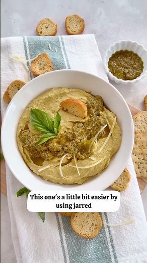 Basil Pesto Hummus That Takes Hummus to Another Level