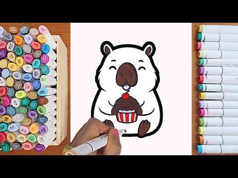 ASMR Coloring a Cute Wombat | Relaxing Art Tutorial