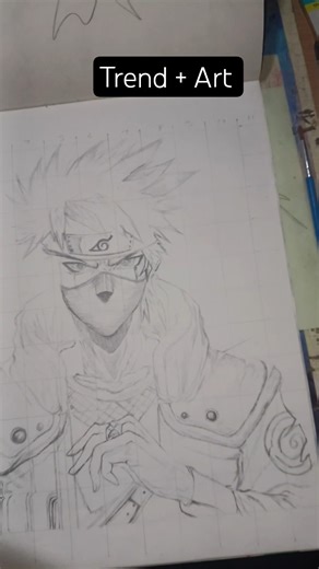 trend+art 😲 Kakashi Sketch #shortsfeed #artsketch #drawing #kakashihatake #anime