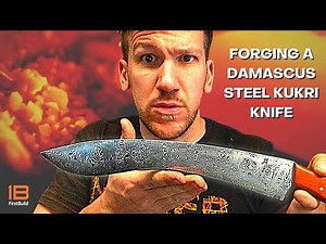 Forging a Kukri Knife with Ladder Pattern Damascus Steel