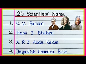 20 Scientist Name in English | Name of Scientists | Scientists Name