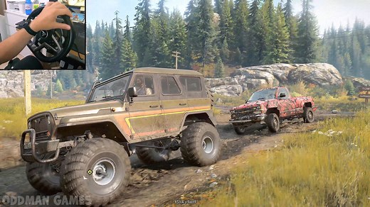 In this Snowrunner gameplay, I take on the challenge of rescuing a Scout Truck stuck in deep mud using the powerful Khan 39 Marshall. Then, I tackle a demanding cargo delivery mission, putting my truck and trailer to the test in this immersive offroad game. | Oddman Games TV