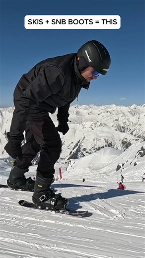 No ski boots? No problem. Snowboard boot bindings are here 🙌 Grab yours here ➡️ www.snowfeetstore.com #shortskis #skiskates #snowfeet #skiing #winter #Fun #Viral #snowboard | Snowfeet