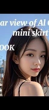 AI ART LOOKBOOK 4K VIDEO Rear view of Al Girl in mini skirt