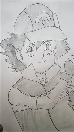 How to draw Ash from Pokemon