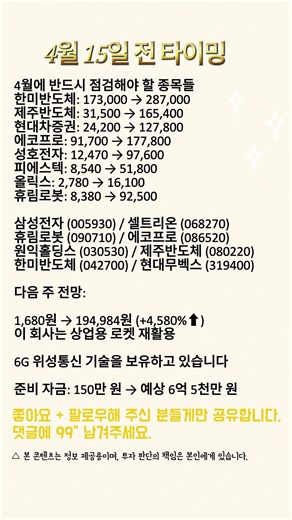 마지막 기회, 이 리스트 꼭 확인#주식#주식투자 #투자