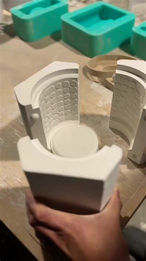 369K views · 6.6K reactions | Casting, assembling, and glazing my new textured gradients Mug #ceramics #pottery #art | Ceramics Olivia | Facebook