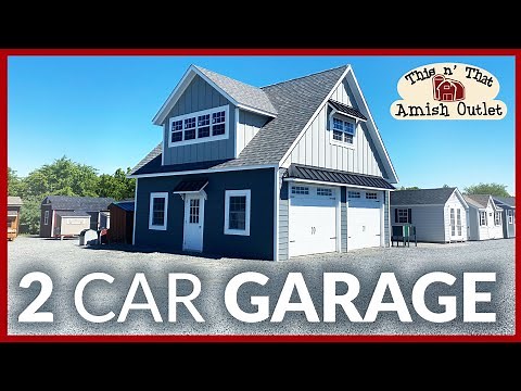 2-Car 2 Story Garage | Amish Built from the Ground Up | This n' That Amish Outlet