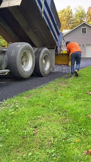 Tar and chip! #SoundcoreGoForGold #construction #fyp #oddlysatisfying