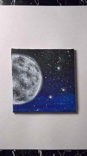 Let’s Paint a Starry Night with Half Moon! 🌓✨ #artistomg | Paint Art