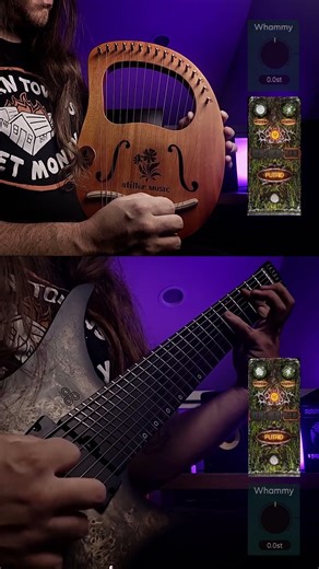 Gross Button on a 16-String Lyre #djent #metal #lyre #8string