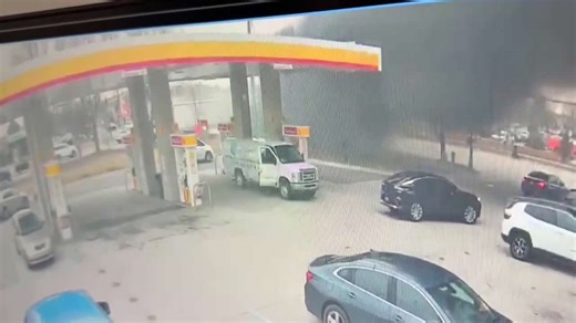 Exclusive: Gas station security footage shows fiery crash in Canton Township