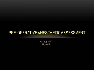 (ICA) 01- preoperative anesthetic assessment (AR)