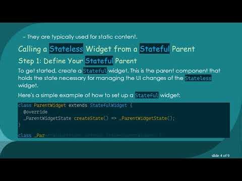 How to Call a Stateless Widget in MyApp's Build Method with a Stateful Parent
