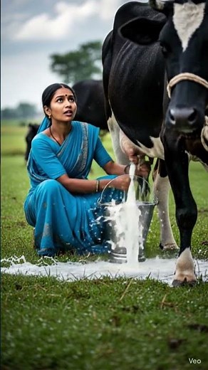 Unexpected Milk Overflow in Village Farm 🐄 #trendingvideo