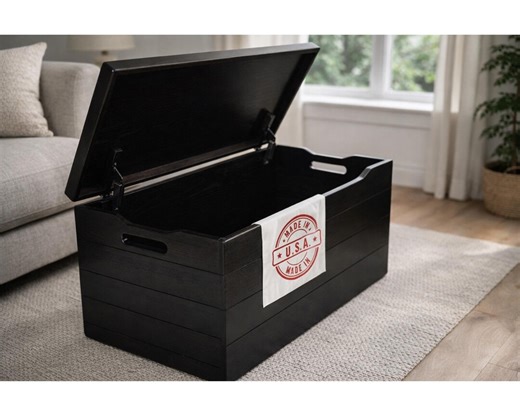 Wooden Storage Chest Trunk With Lid & Handles – Handmade Vintage Chest for Bedroom Blanket Storage, Clothes Keepsakes, Anti-slam Hinges - Etsy