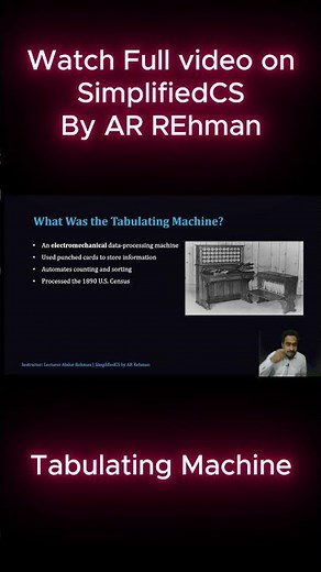 Tabulating Machine Explained in 40 Sec | World’s First Data Processing Machine