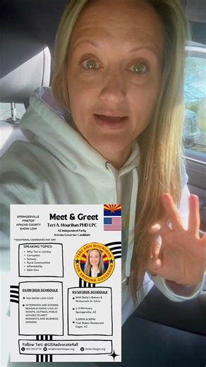 Teri Ann Hourihan for AZ Governor. Grateful and excited! #fyp #arizona #showlow #springerville #globe | Teri Ann Hourihan for AZ Governor - USAadvocate4all