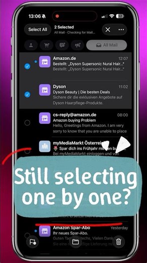 Use Two Fingers to Select Multiple Items on iPhone