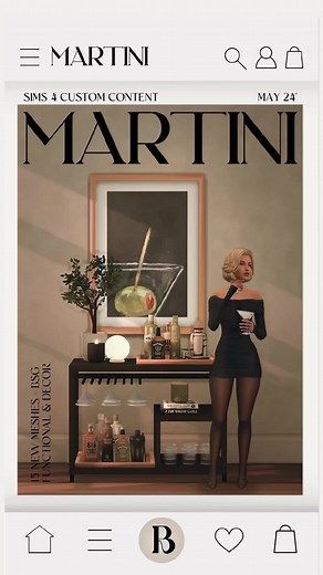 Sims 4 Custom Content Collection - Martini Theme