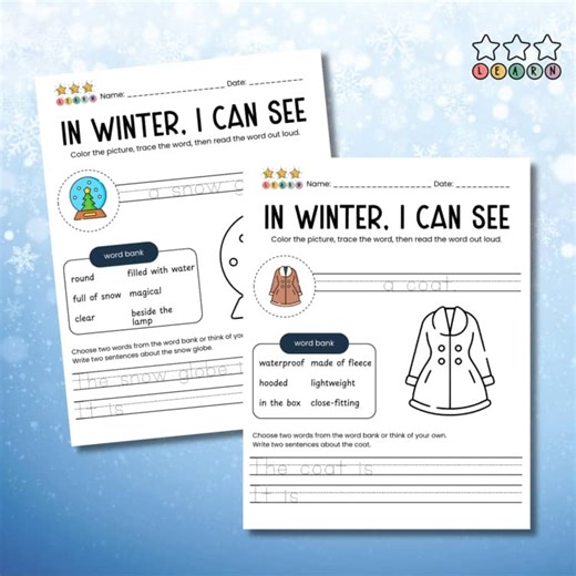 Winter Activities | Vocabulary Building and Winter Nature Scavenger Hunt | G.1-2