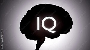 3d animation of IQ or brain intelligence to brain structure