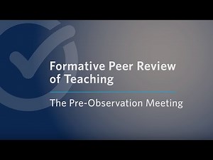 Peer Review of Teaching: The pre-observation meeting
