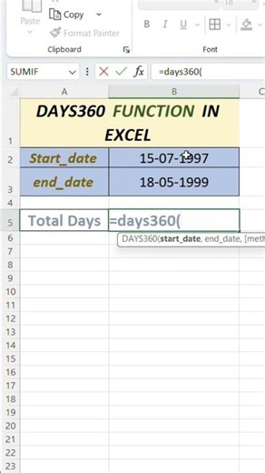 Days360 Function.