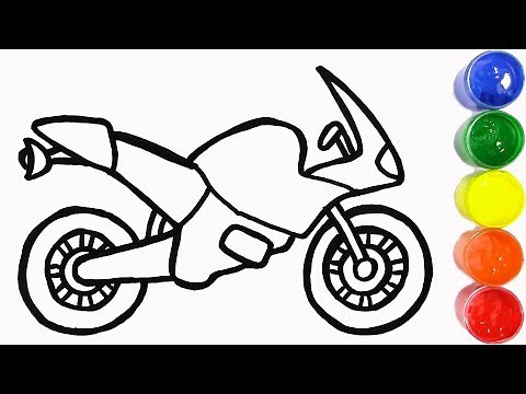 Motorcycle Coloring Pages, Sport Bike, Motorbike Coloring Video for Kids