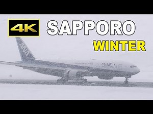 [4K] 青空から一転して吹雪になる新千歳空港 / Sapporo New Chitose Airport in winter