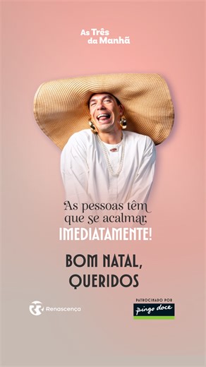 A Tia Bli dá três conselhos para estes dias correrem da melhor maneira e conta uma história que achou do outro mundo. Nos dias 24 e 31 de dezembro, não perca dois episódios especiais de "As pessoas têm que se acalmar, imediatamente!", que habitualmente vai para o ar às quintas-feiras às 9h15 na Renascença ou a qualquer hora no YouTube e em rr.pt #TiaBli #pub @pingodoce | Renascença