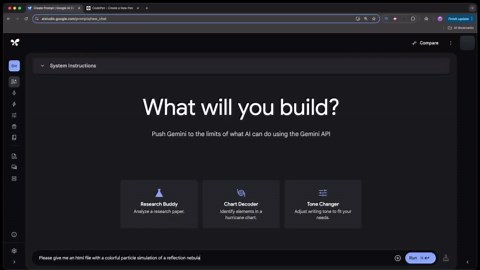 Gemini 2.5 Code particle simulations with dynamic motion
