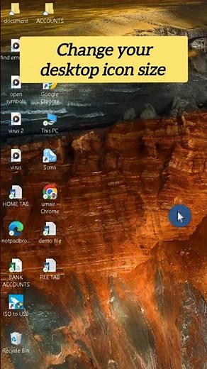 How to change desktop icon size with shortcut key?#desktop #icon #windows #shortcutkeys