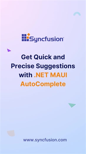 Experience the lightning-fast suggestions, real-time filtering, MVVM integration, adaptive dropdown height, and effortless customization with our .NET MAUI AutoComplete! #maui #autocomplete #dotnetmaui #suggestionlist Learn more: https://www.syncfusion.com/maui-controls/maui-autocomplete https://github.com/syncfusion/maui-demos/tree/master/MAUI/Autocomplete https://help.syncfusion.com/maui/autocomplete/overview | Syncfusion | Facebook