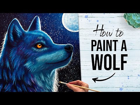 How to Paint a Wolf in Acrylics | Colorful Wolf Art Tutorial