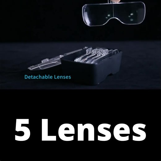 Vision Aid Magnifying Glasses With LED Light & 5 Lenses - Hobby Craft Magnifier - Etsy