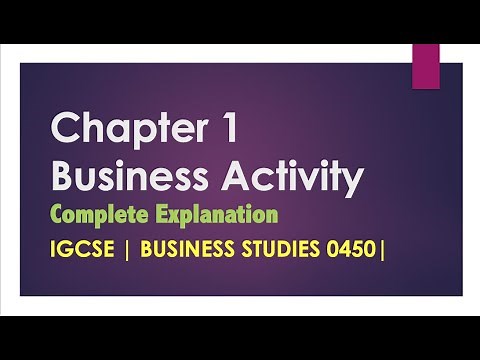 Chapter 1 Business Activity IGCSE | Business Studies 0450|