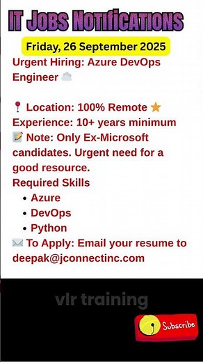 Azure DevOps Job Remote Ex Microsoft Sept 26, 2025