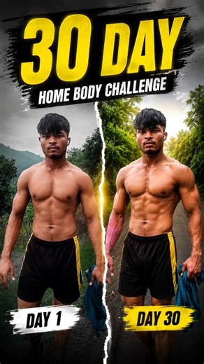 30 Day Home Body Challenge 💪 | Ghar Par Body Banaye | Day 1