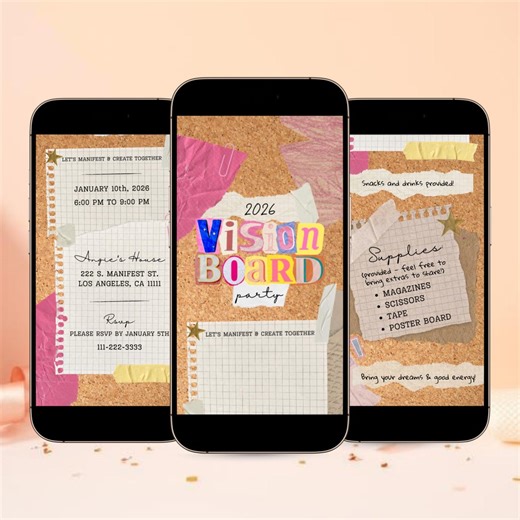 2026 Vision Board Party Animated Invitation | Mobile Video Invite | Editable Canva Template | Manifestation Girls Night - Etsy Canada
