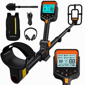 ANEKEN Professional Metal Detector - Waterproof, Foldable, High Accuracy, Rechargeable, Includes Carry Bag & Shovel