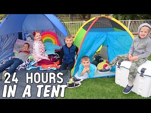 24 Hours in a Tent Challenge! - Videos For Kids