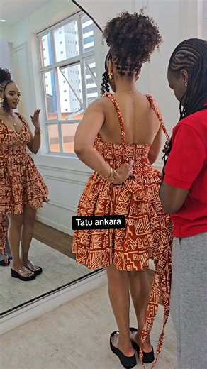 Stylish Tatu Ankara Skater Dress for Events