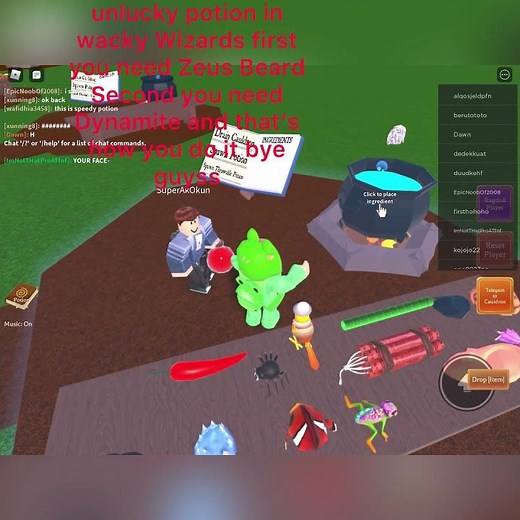 How to make Unlucky Potion in Wacky Wizards!