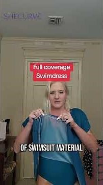 Plus Size Full Coverage Ruffle Swimdress Try On