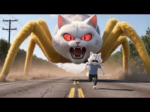🕷️🐱 AI Cat Story: The Kitten Swallows a Yellow Spider and Transforms
